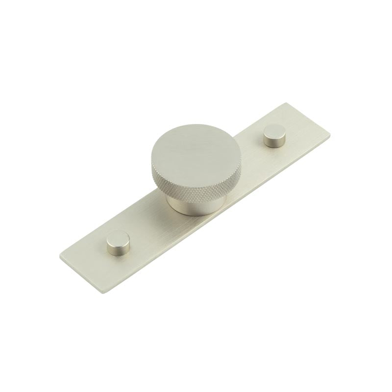 Hoxton - Wenlock Cupboard Knobs 40mm Plain Backplate - Satin Nickel - HOX-140SN-5090SN - Choice Handles
