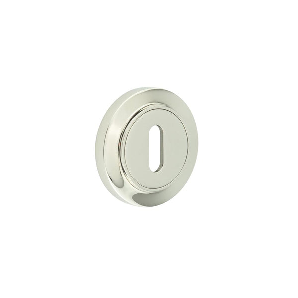 Burlington - Standard Keyway Escutcheons Chamfered Rose - Polished Nickel - BUR-60PN-72PN - Choice Handles