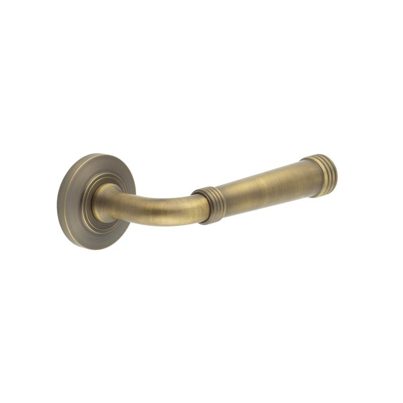 Burlington - Highgate Door Handles On Chamfered Rose  - Antique Brass - BUR35KIT2 - Choice Handles