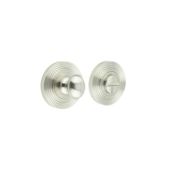 Burlington - Turns & Releases Inner 1 Reeded Rose - Satin Nickel - BUR-80SN-53SN - Choice Handles