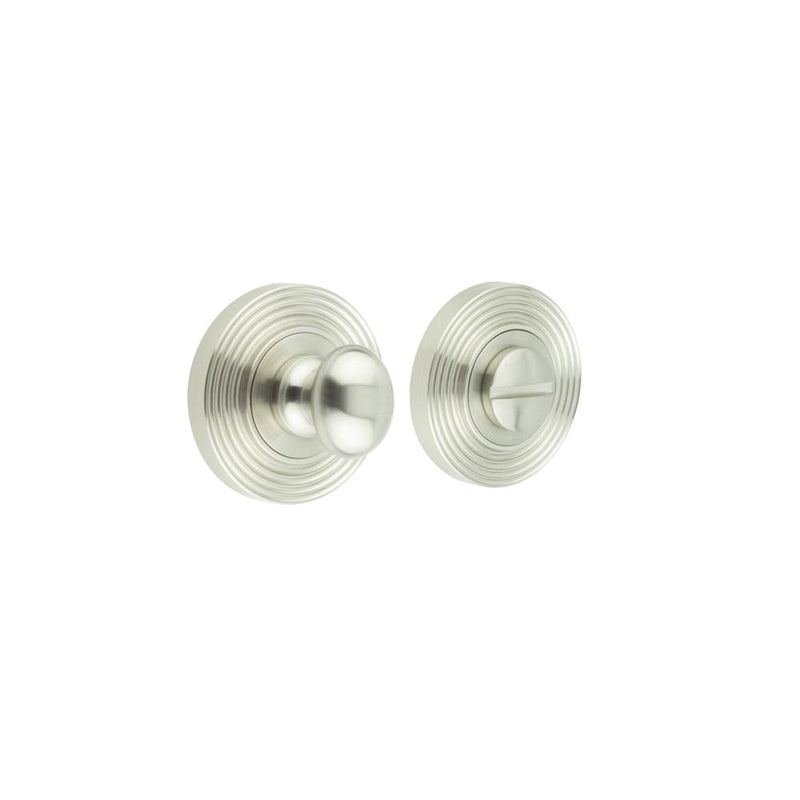 Burlington - Turns & Releases Inner 1 Reeded Rose - Satin Nickel - BUR-80SN-53SN - Choice Handles