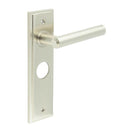 Burlington - Richmond Door Handle On Bathroom Backplate - Satin Nickel - BUR45KIT322 - Choice Handles