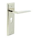 Burlington - Mayfair Door Handle On Euro Backplate - Polished Nickel - BUR10KIT167 - Choice Handles