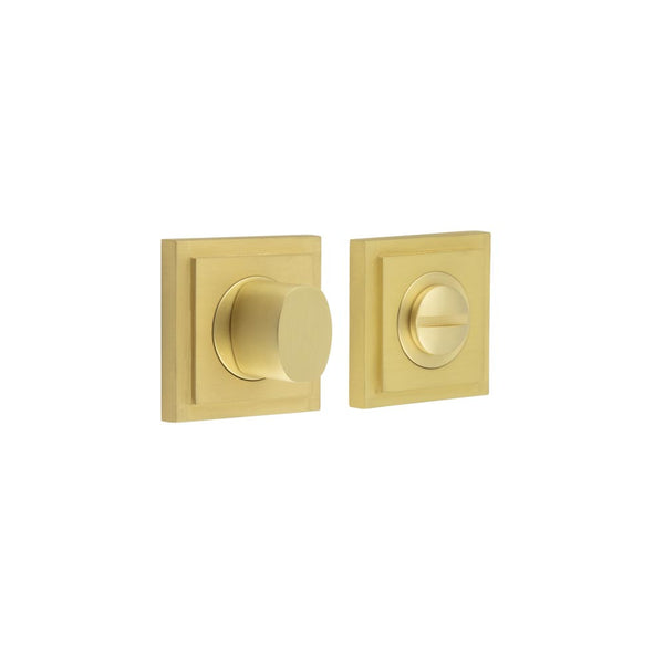 Burlington - Turns & Releases Inner 3 Square Stepped Rose - Satin Brass - BUR-81SB-152SB - Choice Handles