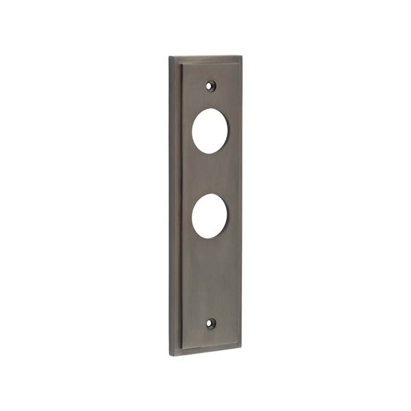 Burlington - Lever Handle Backplate Din Bathroom  - Dark Bronze - BUR456DB - Choice Handles