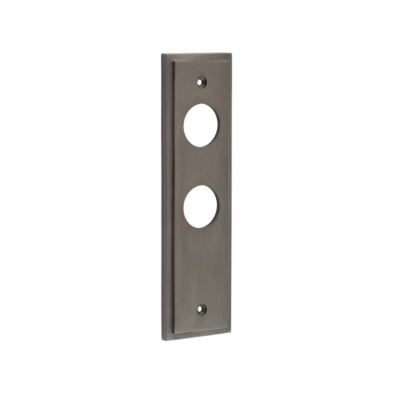 Burlington - Lever Handle Backplate Din Bathroom  - Dark Bronze - BUR456DB - Choice Handles