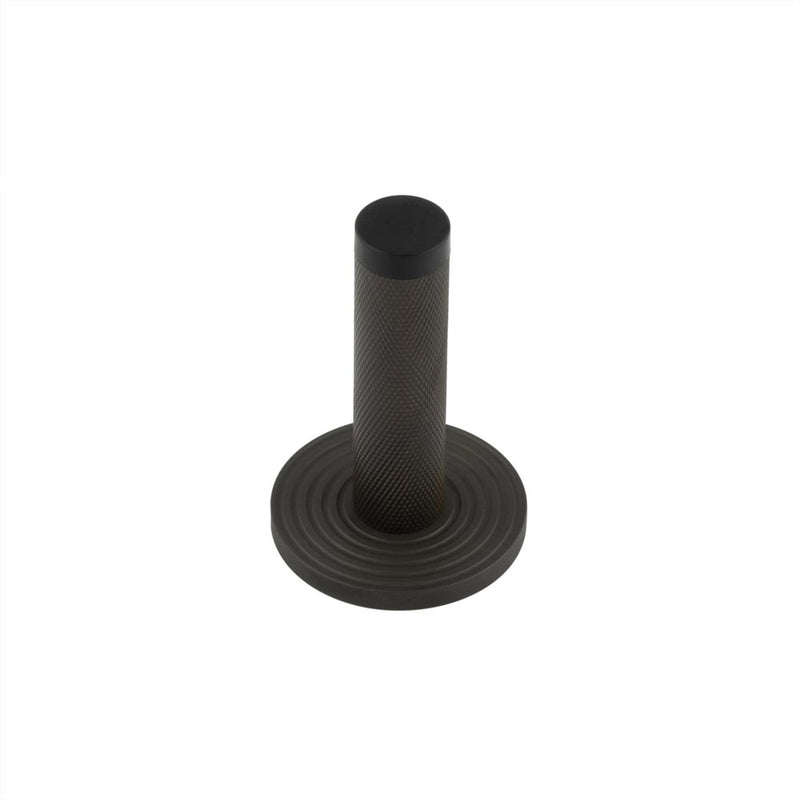 Burlington - Knurled Wall Mounted Doorstops Reeded Rose - Dark Bronze - BUR-968DB-974DB - Choice Handles