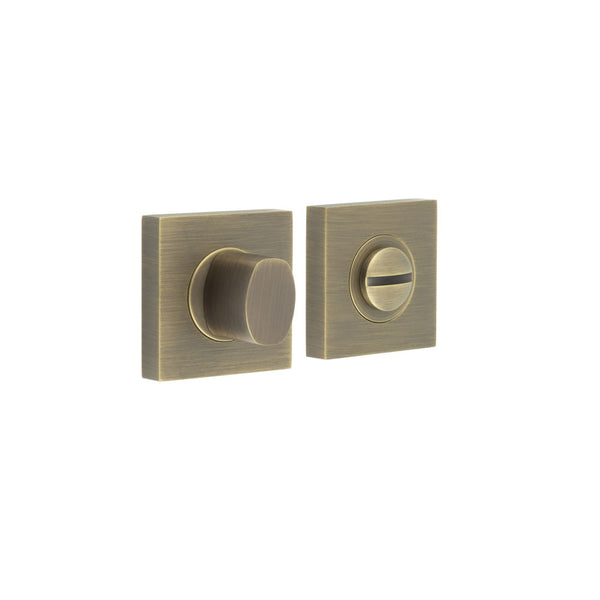 Burlington - Turns & Releases Inner 3 Square Plain Rose - Antique Brass - BUR-81AB-150AB - Choice Handles