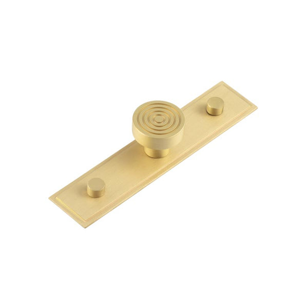 Hoxton - Murray Cupboard Knobs 30mm Stepped Backplate - Satin Brass - HOX-1130SB-6090SB - Choice Handles