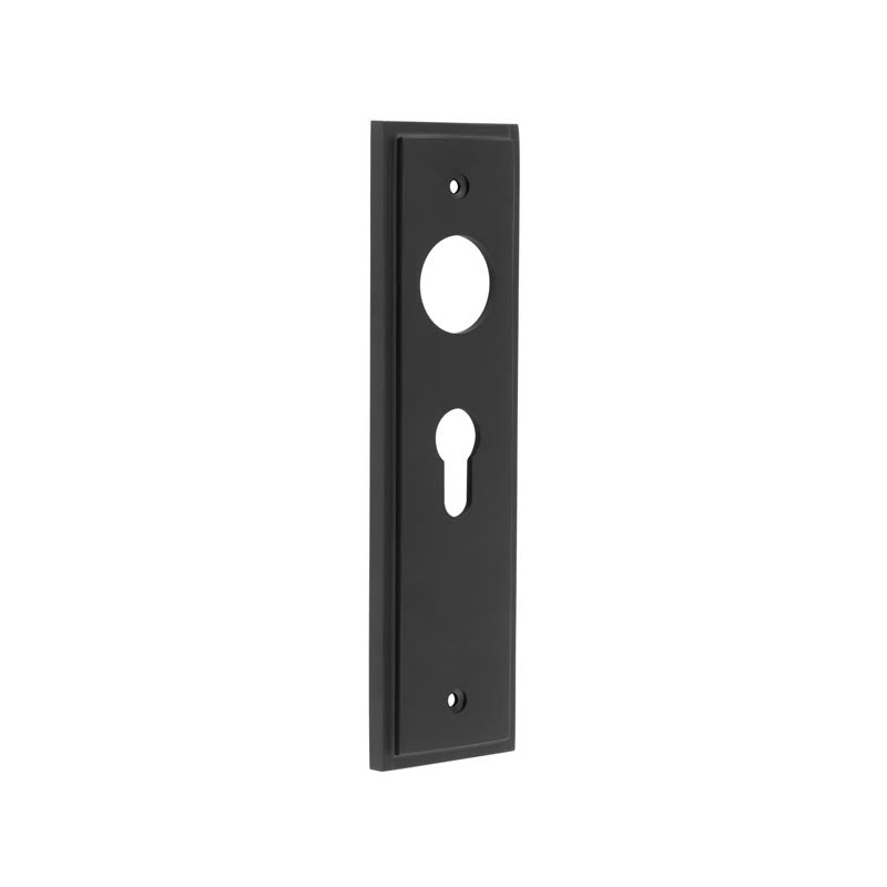 Burlington - Lever Handle Backplate Din Euro - Black - BUR454MB - Choice Handles