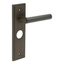 Burlington - Richmond Door Handle On Bathroom Backplate - Dark Bronze - BUR45KIT88 - Choice Handles