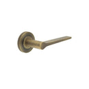 Burlington - Knightsbridge Door Handle on Knurled Rose  - Antique Brass - BUR20KIT5 - Choice Handles