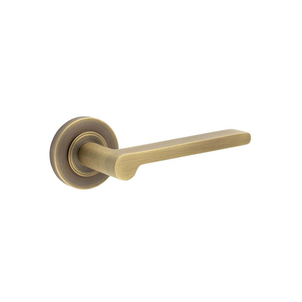 Burlington - Fitzrovia Door Handles Plain Rose  - Antique Brass - BUR15KIT1 - Choice Handles