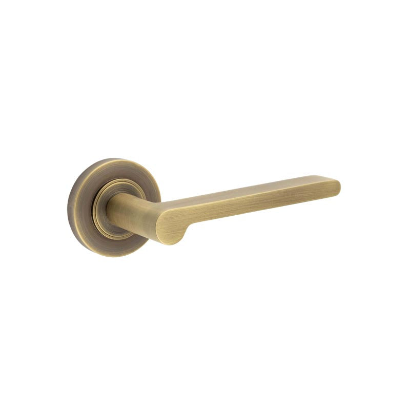 Burlington - Fitzrovia Door Handles Plain Rose  - Antique Brass - BUR15KIT1 - Choice Handles