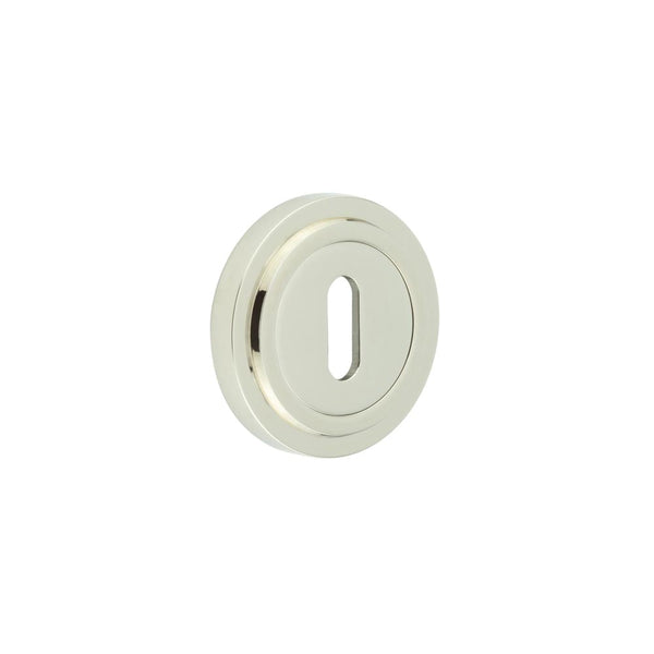 Burlington - Standard Keyway Escutcheons Stepped Rose - Polished Nickel - BUR-60PN-73PN - Choice Handles