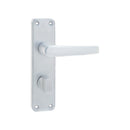 Jedo - Contract Door Handle on Bathroom Plate - Satin Anodised Aluminium - J5601B - Choice Handles