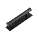 Hoxton Wenlock Cabinet Handles 96mm Ctrs Plain Backplate - Matt Black - HOX-150MB-5050MB - Choice Handles