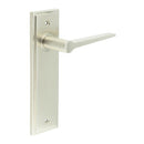 Burlington - Knightbridge Door Handle On Latch Backplate - Satin Nickel - BUR20KIT320 - Choice Handles
