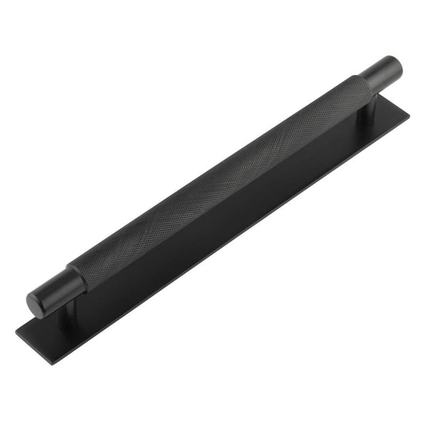 Hoxton - Taplow Cabinet Handles 224mm Ctrs Plain Backplate - Matt Black - HOX-2060MB-5060MB - Choice Handles