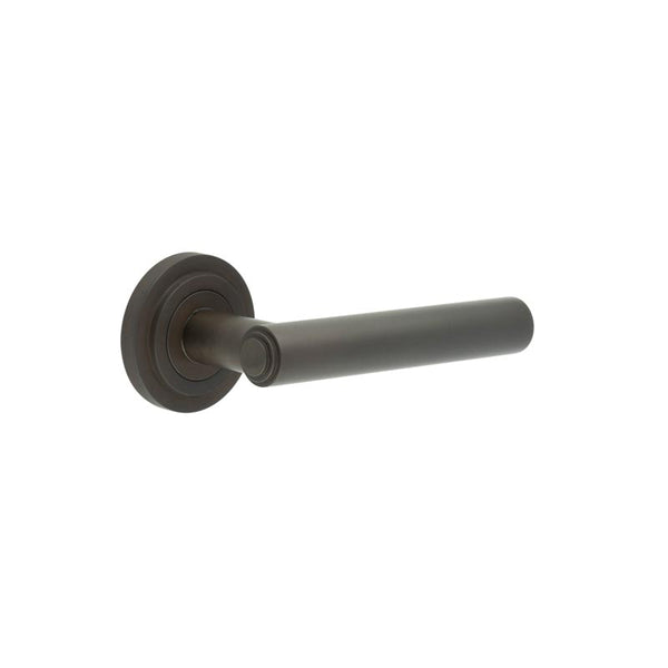 Burlington - Richmond Door Handles On Stepped Rose  - Dark Bronze - BUR45KIT81 - Choice Handles