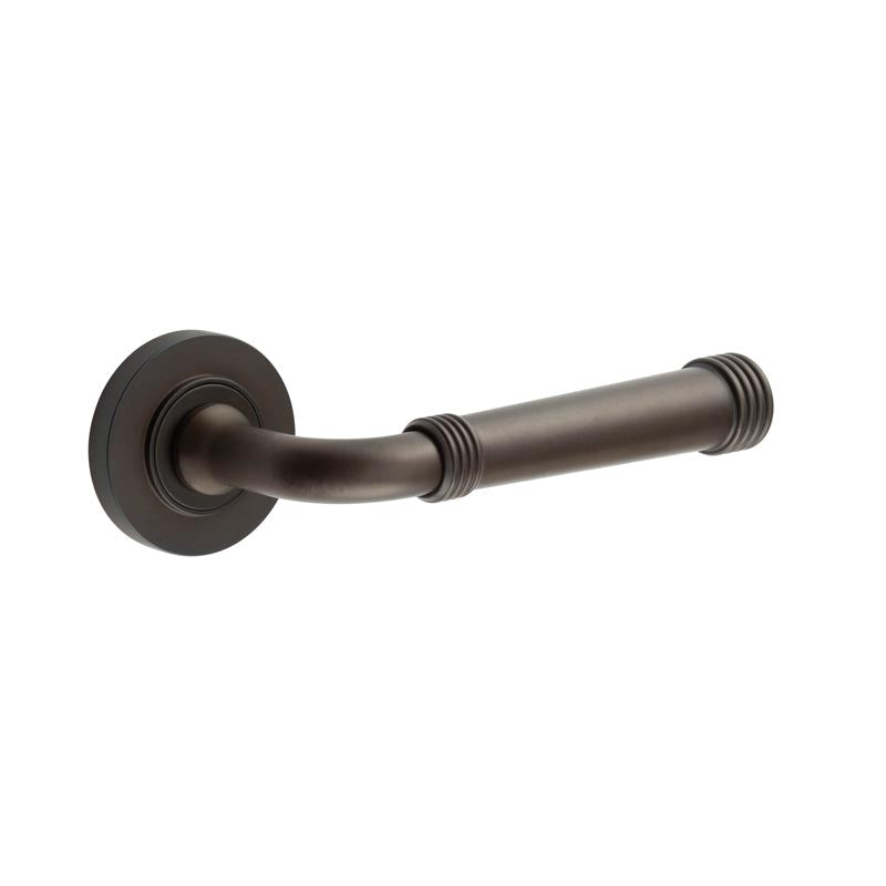 Burlington - Highgate Door Handles On Plain Rose  - Dark Bronze - BUR35KIT79 - Choice Handles