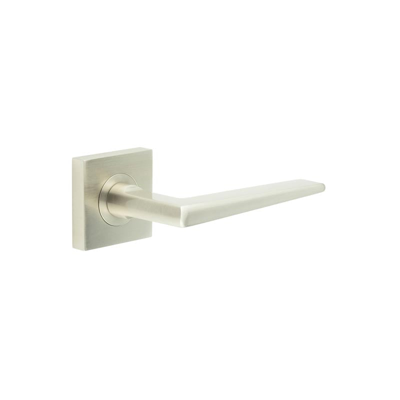 Burlington - Mayfair Door Handle on Square Plain Rose  - Satin Nickel - BUR10KIT318 - Choice Handles