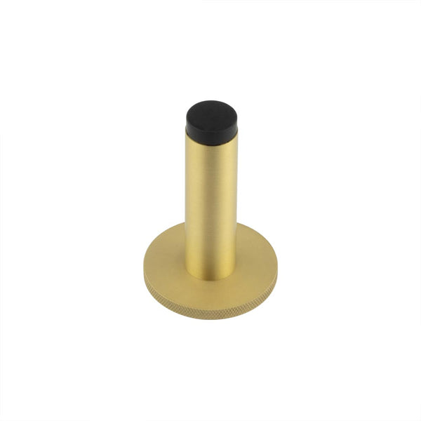 Burlington - Plain Wall Mounted Door Stops Knurled Rose - Satin Brass - BUR-970SB-969SB - Choice Handles