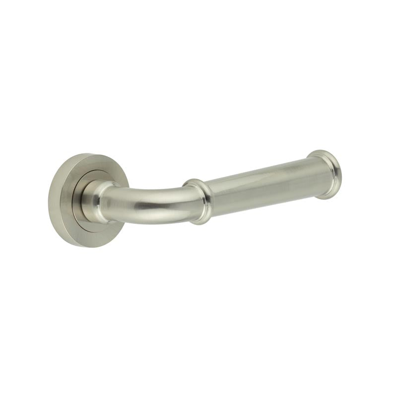 Jedo - Classic Lever On Rose Door Handle - Satin Nickel - JV847SN - Choice Handles