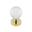 Frelan - Kontrax Faceted Glass Mortice Knob  - Brass Finish - JH4255PVD - Choice Handles