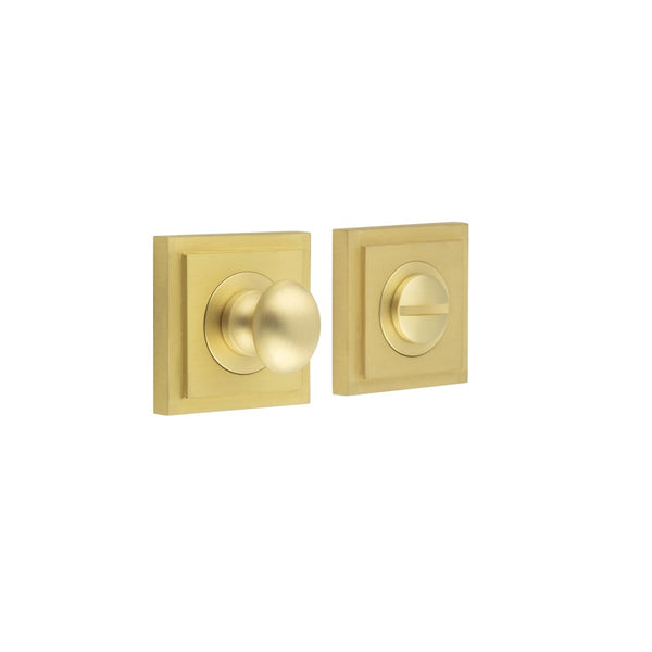 Burlington - Turns & Releases Inner 1 Square Stepped Rose - Satin Brass - BUR-80SB-152SB - Choice Handles
