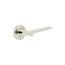 Burlington - Fitzrovia Door Handles On Stepped Rose  - Polished Nickel - BUR15KIT159 - Choice Handles