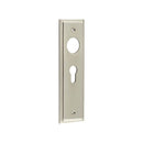 Burlington - Lever Handle Backplate Din Euro - Satin Nickel - BUR454SN - Choice Handles