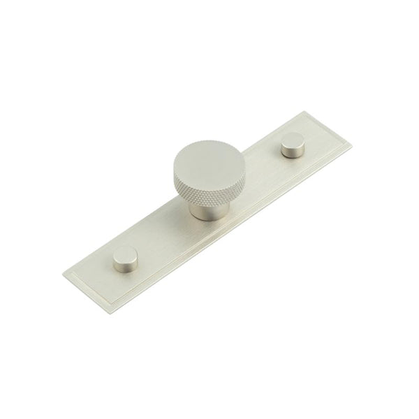 Hoxton - Wenlock Cupboard Knobs 30mm Stepped Backplate - Satin Nickel - HOX-130SN-6090SN - Choice Handles
