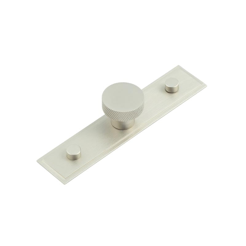 Hoxton - Wenlock Cupboard Knobs 30mm Stepped Backplate - Satin Nickel - HOX-130SN-6090SN - Choice Handles