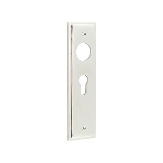 Burlington - Lever Handle Backplate Din Euro - Polished Nickel - BUR454PN - Choice Handles