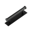 Hoxton Thaxted Cabinet Handles 96mm Ctrs Stepped Backplate - Matt Black - HOX-250MB-6050MB - Choice Handles