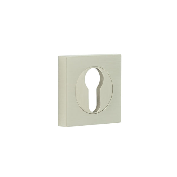Burlington - Euro Profile Escutcheons Square Plain Rose - Satin Nickel - BUR-61SN-171SN - Choice Handles