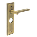 Burlington - Fitzrovia Lever Handle On Bathroom Backplate  - Antique Brass - BUR15KIT10 - Choice Handles