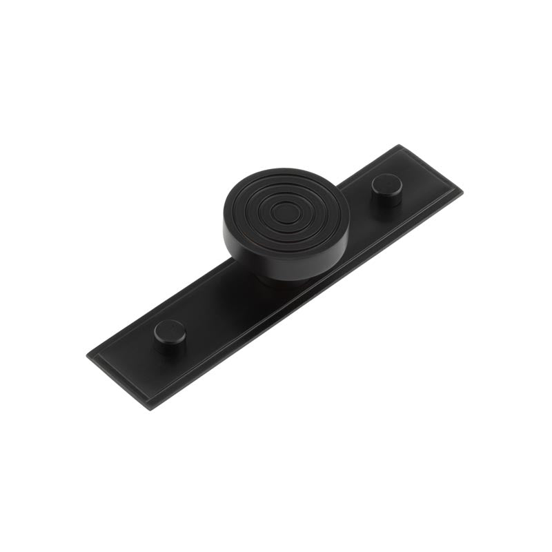 Hoxton - Murray Cupboard Knobs 40mm Stepped Backplate - Matt Black - HOX-1140MB-6090MB - Choice Handles