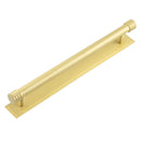 Hoxton Sturt Cabinet Handles 224mm Ctrs Stepped Backplate  - Satin Brass - HOX-460SB-6060SB - Choice Handles