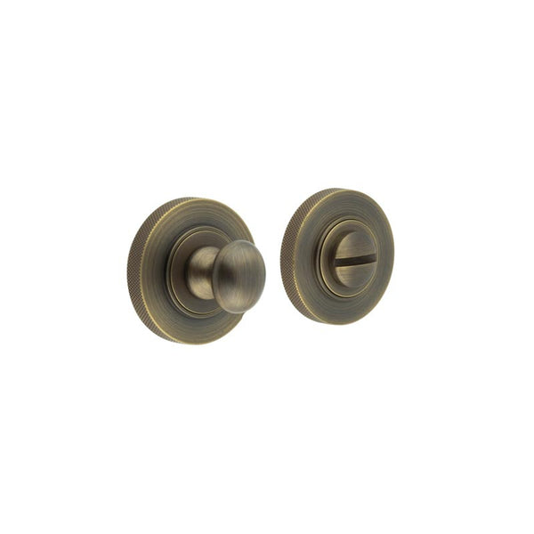 Burlington - Turns & Releases Inner 1 Knurled Rose - Antique Brass - BUR-80AB-55AB - Choice Handles
