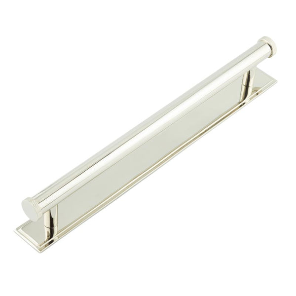 Hoxton Thaxted Cabinet Handles 224mm Ctrs Stepped Backplate   - Polished Nickel - HOX-260PN-6060PN - Choice Handles