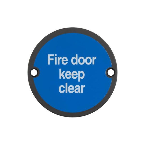 Frelan - Stainless Steel Fire Door Keep Clear 75mm - Black - JS108MB - Choice Handles