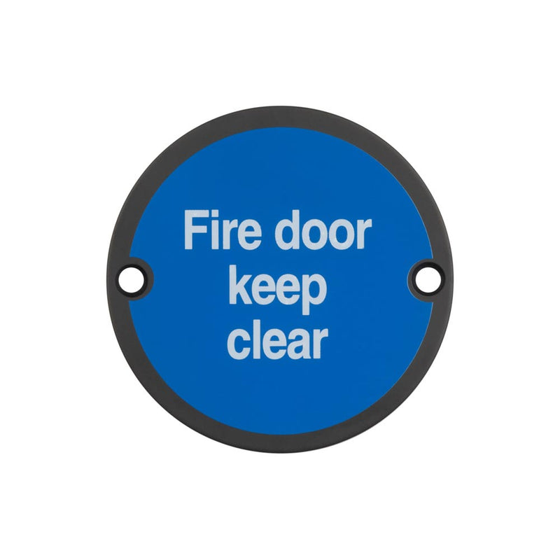 Frelan - Stainless Steel Fire Door Keep Clear 75mm - Black - JS108MB - Choice Handles