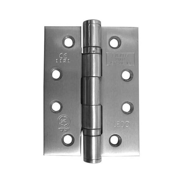 Jedo - Certifire Stainless Steel Grade 13 Ball Bearing Hinges (PCK 3) 102x76x3mm - Satin Stainless Steel - J9533SSS - Choice Handles
