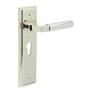 Burlington - Westminster Door Handle On Euro Backplate - Polished Nickel - BUR30KIT167 - Choice Handles