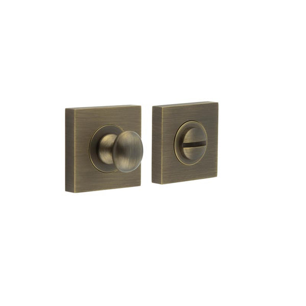 Burlington - Turns & Releases Inner 1 Square Plain Rose - Antique Brass - BUR-80AB-150AB - Choice Handles