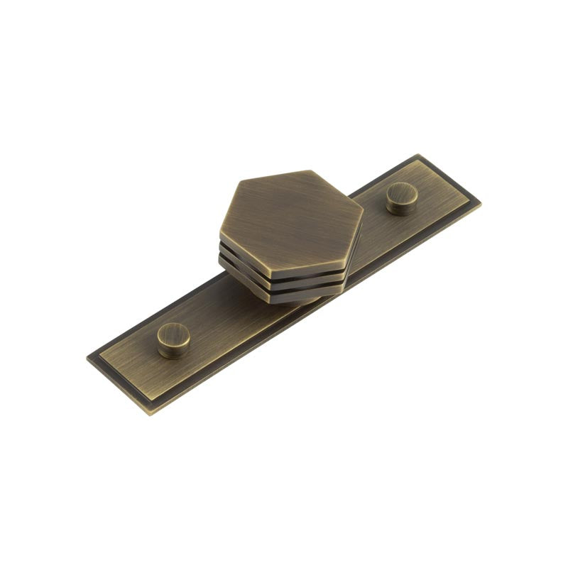 Hoxton - Nile Cupboard Knobs 40mm Stepped - Antique Brass - HOX-340AB-6090AB - Choice Handles