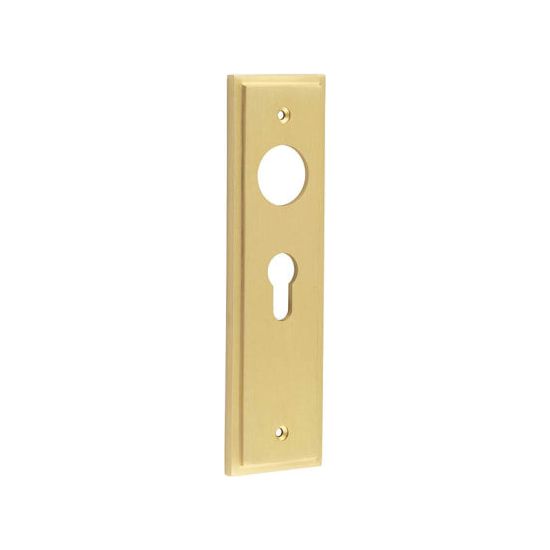 Burlington - Lever Handle Backplate Din Euro - Satin Brass - BUR454SB - Choice Handles