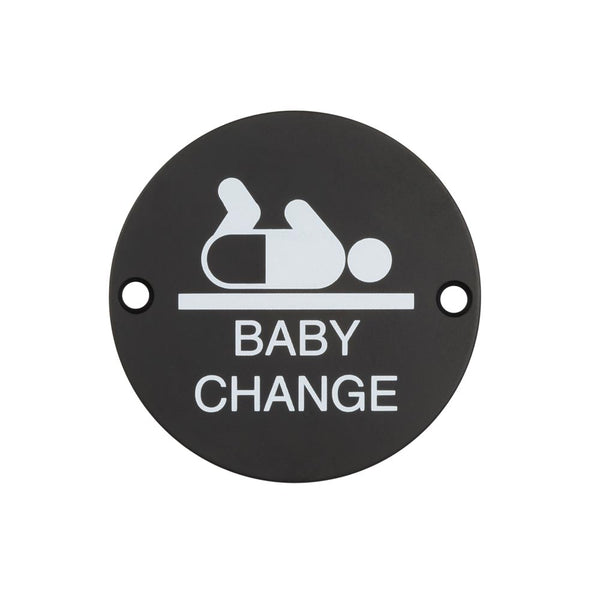 Frelan - Stainless Steel Baby Change Symbol 75mm - Black - JS107MB - Choice Handles